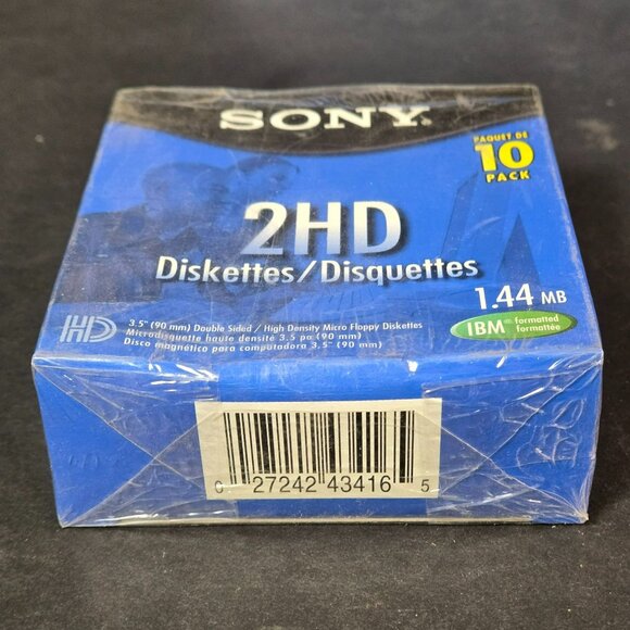 (Two Packs) Brand New & Sealed Sony 2HD 1.44 MB 3.5'' Diskettes Disks 10 Pack - Picture 3 of 4